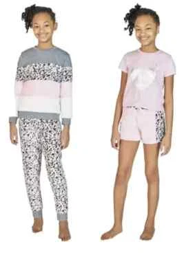 BCBG Niñas Jóvenes Juego de 4 Piezas Salón Dormir Rosa/Gris Talla S-7/8 Foto 1 de 4