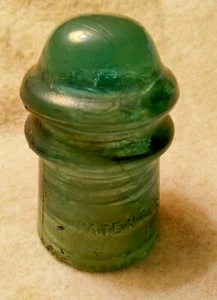 Vintage Green-Blue Small insulator Marked Heming Ray - Picture 1 of 6