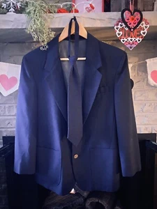 TWF BOYZ NAVY BLUE BOYS BLAZER 14 & TIE - Picture 1 of 2