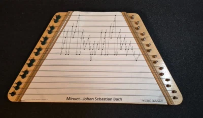 Vtg Wooden Lap Harp The Music Maker Nepenenoyka Russian 15 String W/ Sheet Music - Image 1 of 4