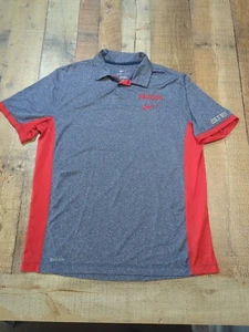 Nike Elite Arizona Wildcats Polo Shirt Mens Large Dri Fit Performance Gray Red - Picture 1 of 7