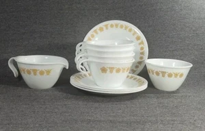 Vintage Corelle Corning Tea Set Butterfly Floral Gold Trim 10 Pc Replacement - Picture 1 of 23