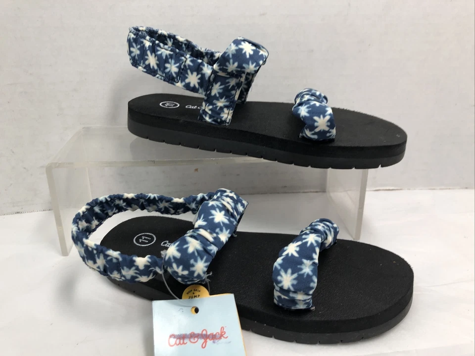 Sandalias Cat & Jack para niñas pequeñas talla 11 azul Mia azul y blanco #13 O Foto 1 de 4