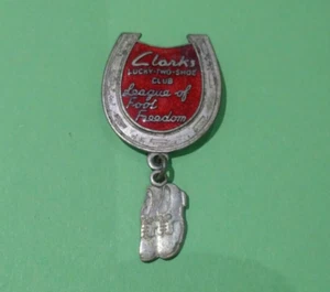 Original Clarks Lucky Two Shoes Club Pin Badge 1960s - Picture 1 of 2