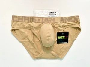 Andrew Christian Size XL Solid Cotton Blend Pouch Brief Underwear - Khaki - Picture 1 of 11