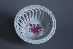 Herend Apponyi Purpur Schale Korb Flechtkorb D 9,5 cm 7373 AP - Picture 1 of 5