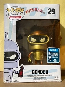 Funko POP Futurama 29 Exclusivo de Convención Bender Dorado CAJA DESCOLORIDA DAÑADA - Imagen 1 de 12