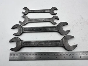Vintage Set Of 4 Snail Brand Double Ended Spanners Made In England WW2 SAE / W - Picture 1 of 17