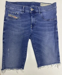 DIESEL Jean Shorts W28 Blue Super Slim Jegging Low Waist Stretch Livier Ankle - Picture 1 of 20
