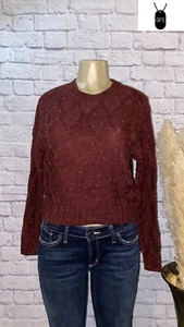 ULTRA FLIRT NYLOS ANGELES Sweater Juniors Womens Cable Knit Pullover Crew Neck - Picture 1 of 27