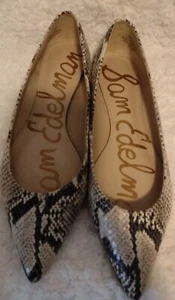 Zapatos planos Sam Eldelman imitación piel de serpiente cuero superior para mujer talla 7,5 M Sally - Imagen 1 de 11