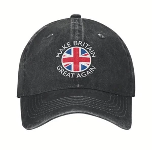 Baseball Cap Make Britain Great Again Patriotic Black Free UK Delivery - Picture 1 of 6