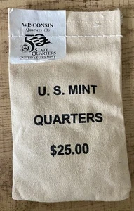 2004 D Wisconsin State Quarters US Mint $25 Sewn Bag Sealed Uncirculated - Picture 1 of 2