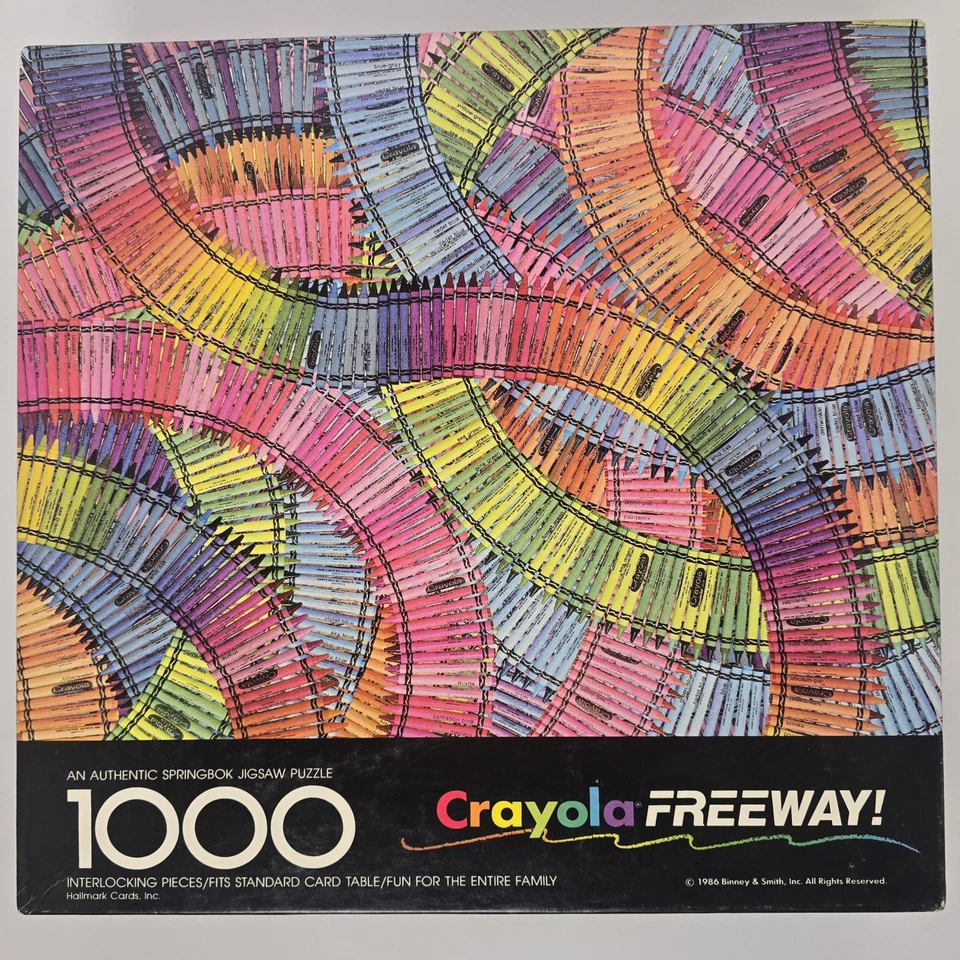Vintage Crayola Freeway  ~ 1986 ~ 1000 Piece Puzzle by Hallmark  ~ 24 x 30  - Image 1 of 4