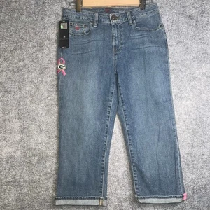 Pantaloni da donna NFL Touchdown Crop Denim Green Bay Packers Fight Cancer nuovi con etichette - Foto 1 di 13