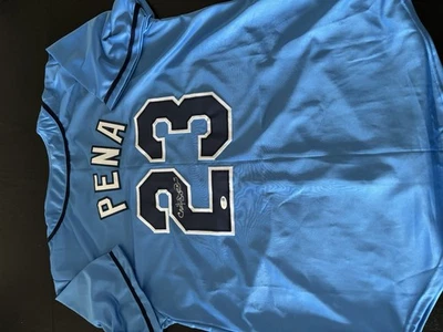 Rays Carlos Pena signed Jersey JSA Authentic Foto 1 de 4