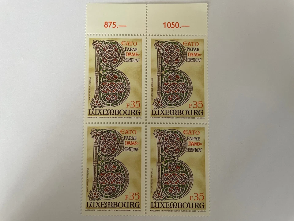 Bloc de 4 timbres N°1078 LUXEMBOURG neufs année 1983. - Photo 1/1