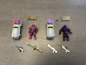 Mega Bloks Halo Spartan Pink VECTOR & Purple SPEED Sets LOOSE NEAR COMPLETE - Picture 1 of 4