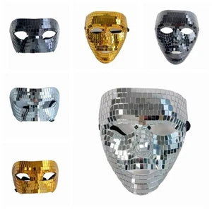 Ball Glitter Mirror Face Mask Festival Masquerade Masks For Cosplay Party AU - Picture 1 of 21