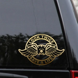 Look Twice Biker Vinyl Decal – Save A Life Sticker - Picture 1 of 2