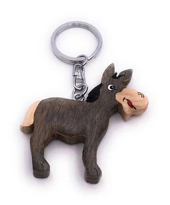 Riendo Burro Funny Madera Noble Handmade Llavero Colgante - Bild 1 von 2