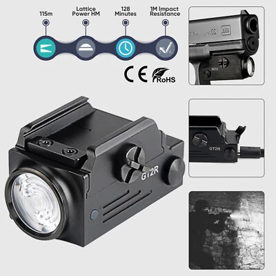 GARBERIEL Tactical LED Flashlight Weapon Mini Picatinny Pistol Rechargeable Torch Light