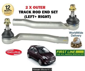 FOR NISSAN MICRA K13 1.2 HR12DE HR12DR 2010--> NEW 2x OUTER TRACK ROD TIE ENDS - Picture 1 of 1