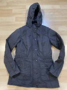 Barbour 'Orkney' Waxed Cotton Jacket Insulated Hood Black US 4 UK 8 - Picture 1 of 5