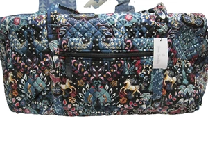 VERA BRADLEY LARGE TRAVEL DUFFEL ENCHANTMENT COTTON NEW WITH TAG - Picture 1 of 13