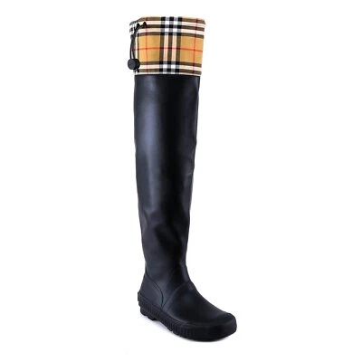 BOTAS DE LLUVIA 100% AUTÉNTICAS NUEVAS PARA MUJER BURBERRY FREDDIE VINTAGE A CUADROS UE 36/US 6 Foto 1 de 4