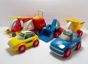 My First Buddys 1986 Vehicles Buddy L Truck Helicopter Scooper Vintage Lot Of 6 - Picture 1 of 16