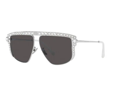 Dolce Gabbana DG2281-B 05/87 Silver Square Gray 57mm Non-Polarized Sunglasses Foto 1 de 4