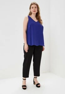 Evans Sleeveless Cami Vest V-Neck Blouse Top Violet Blue Size 20 - Picture 1 of 3