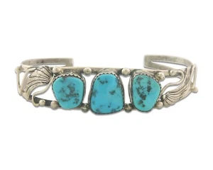 Vintage Navajo Bracelet 925 Silver Turquoise Traditional Handmade Authentic - Picture 1 of 7