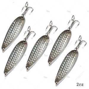 5 plantillas de cuchara de cocodrilo cromado plata cromada de 2 onzas aleteo señuelo de metal fundido - Imagen 1 de 6