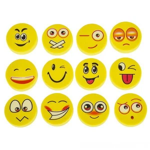 18 EMOJI EMOTICON ERASERS, SMILE ERASER 1' SIZE, GREAT PARTY FAVOR, SCHOOL, CAMP - Picture 1 of 1