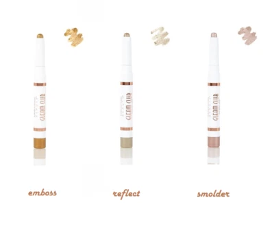 PACK DE 3 SOMBRAS DE OJOS KARDASHIAN BEAUTY GLEAM CLUB/PALO DE METAL CRAYÓN *NUEVO* Foto 1 de 4