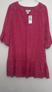 Vineyard Vines NWT Women Paradise Pink Flutter Sleeve Linen Blend Dress Size 12 - Picture 1 of 16