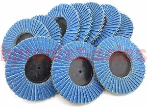 (10) 3" Zirconia Oxide 100 Grit Roll & Lock Sanding Flap Disc Abrasive Type R - Picture 1 of 1