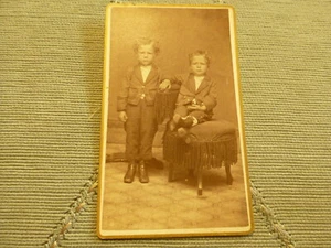 CDV young boys brothers matching tailored suits Scott E. Becker, Freeport, Ill - Picture 1 of 3