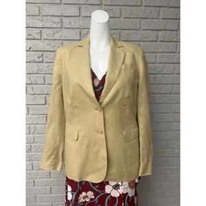 Brooks Brothers Women’s Tan Linen Blazer Size 6 - Picture 1 of 10