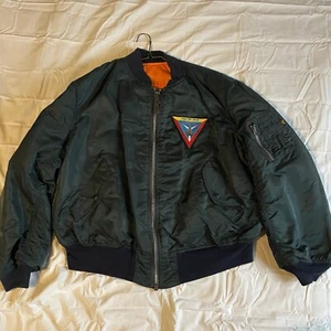 Alpha Industries Flyer's Man Intermediate MA-1 Jacket Blue Size XXL W/Patch - Picture 1 of 10