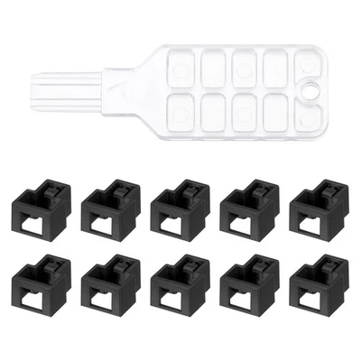 10pcs Port Blocker Locking RJ45 Port/Dust Blocker with Plastic Coded Keys,Black Foto 1 de 4
