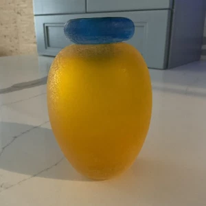 Franco Moretti Scavo Italiano Arte Murano Botella Vidrio Arenas Esmeriladas Mate Firmado - Imagen 1 de 7