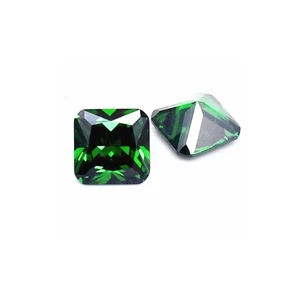 Emerald Square Faceted Gemstone Radiant Cut Medium Green Emerald Gem - Picture 1 of 32
