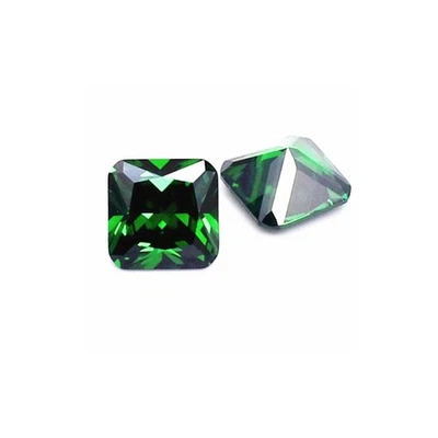 Emerald Square Faceted Gemstone Radiant Cut Medium Green Emerald Gem - Image 1 of 4