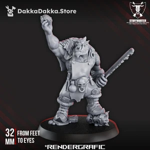 Orcs - Heala Khan Cork - Dakkadakka - Orkaz Scifi Orcs Wargaming HQ Boss - Imagen 1 de 2