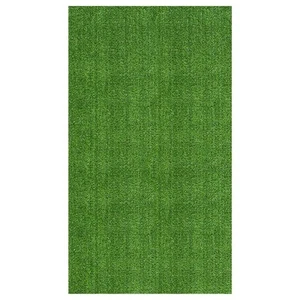 Waterproof Solid 7x10 Artificial Grass Rug, 6 ft. 6 in. x 9 ft. 2 in., Green - Picture 1 of 7