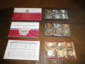 1987 US Mint Set Uncirculated 15 Coin Set 2 Philadelphia & 1 Denver P & D Nice! - Picture 1 of 3