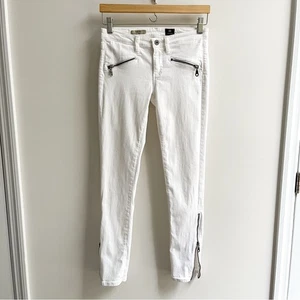 Adriano Goldschmied The Zip Skinny Ankle Zipper Low Rise Jeans White 26 - Picture 1 of 7